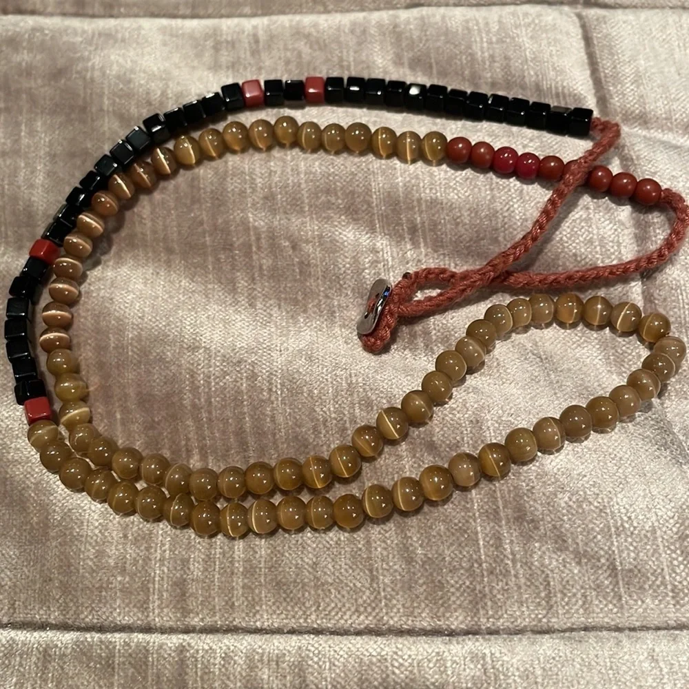 Boho Beaded Necklace 26” Long - Picture 1 of 5